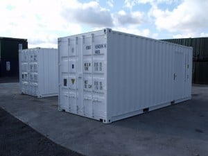 white 20ft shipping containers