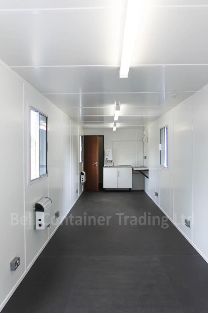modified 40ft shipping container office canteen conversion