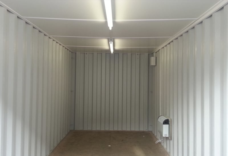 20ft container with ceiling lights fitted and electrics