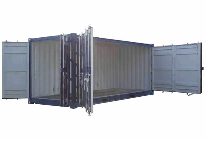 20ft full side access container with all doors open