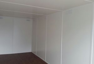 lined shipping container inside 20ft container conversion 013