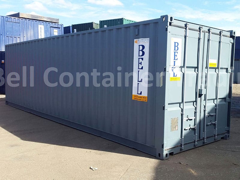 30 x 8 storage container grey door end RAL 7031 1