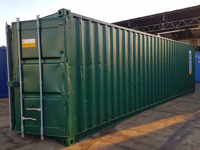 30ft tunnel storage container green doors closed 1