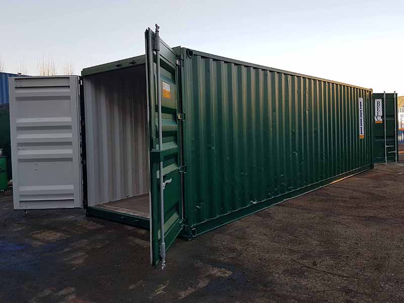 30ft x 8ft tunnel container doors open 1