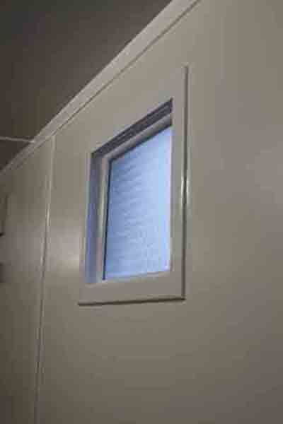 fixed high level glazing panel inside container conversion