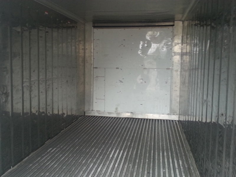 inside 20ft insulated shipping container