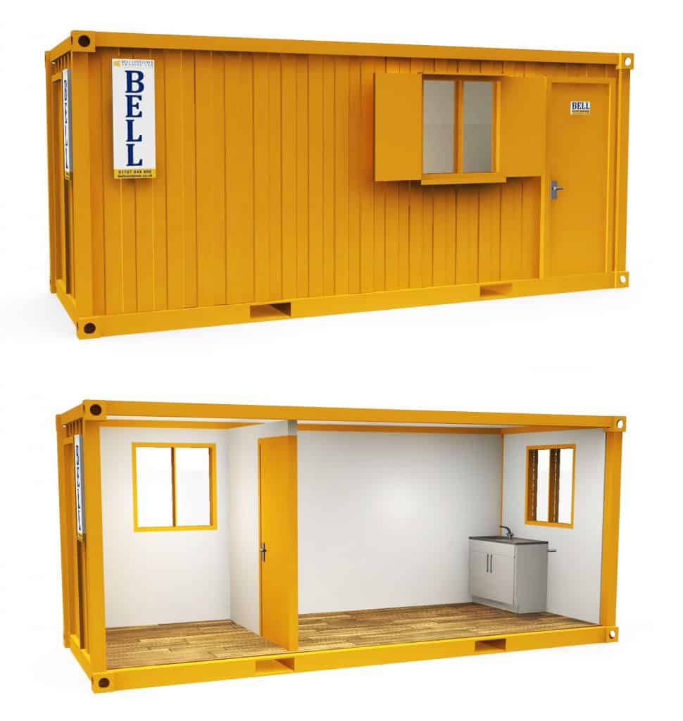 20ft x 8ft combined canteen and drying unit London hire fleet