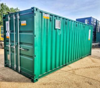 Special Order 20ft containers. Full internal lining in hard face ply, additional ventilation, and flooring. Finished in RAL 6005. Built and delivered on schedule. #BellContainer #containergram #containerconversions #containers #containerconversion #portablestorage #selfstorage #Containerhire #Containersales